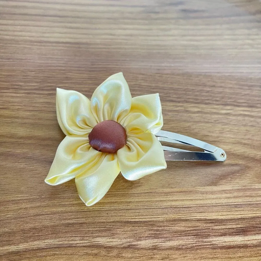 Flower Hair clip hair pin yellow sun flower